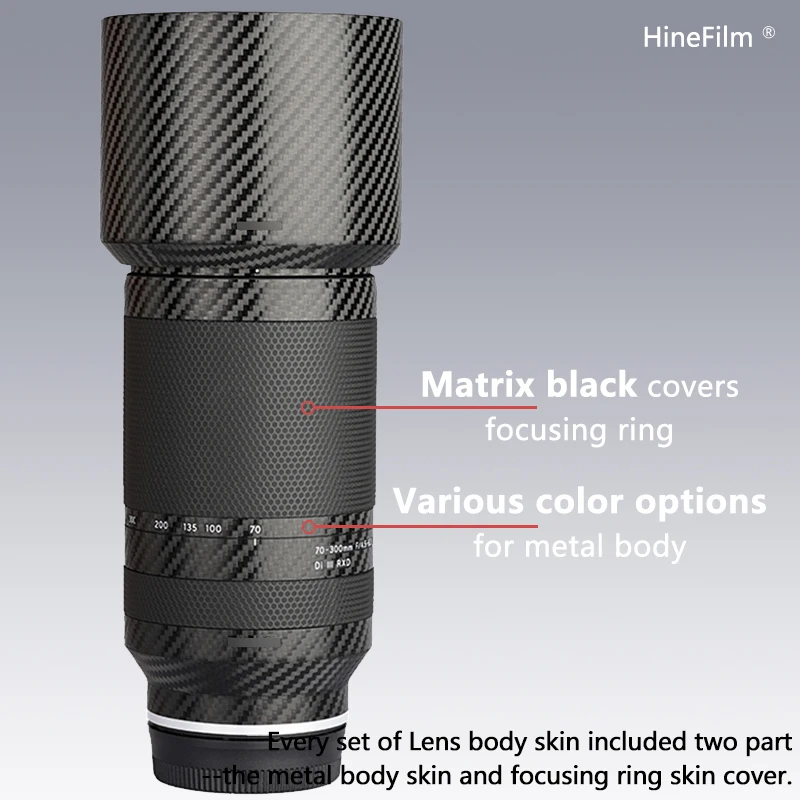 Tamron 70-300 FE 마운트 렌즈 스티커 용 Hinefilm 70300 스킨 Tamron 70-300mm F4.5-6.3 Di III RXD 렌즈 보호대 70 300 70-300E