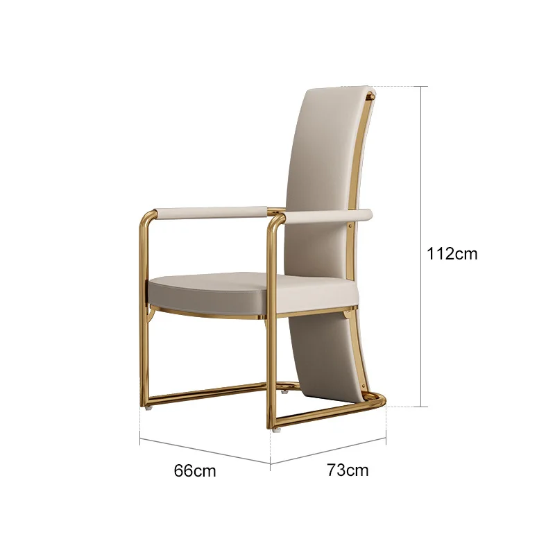 White Restaurants Dining Chair Kitchen Arm Rest Modern Nordic Dining Chair Living Room Italian Silla Comedor Home Furniture