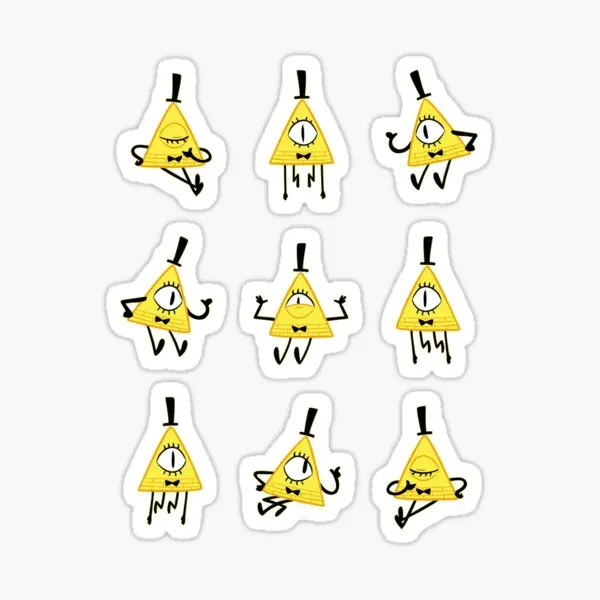 Bill Cipher 5PCS Stickers for Car Window Stickers Background Cartoon Funny Laptop Art Bumper Home Decor Room Luggage Wall