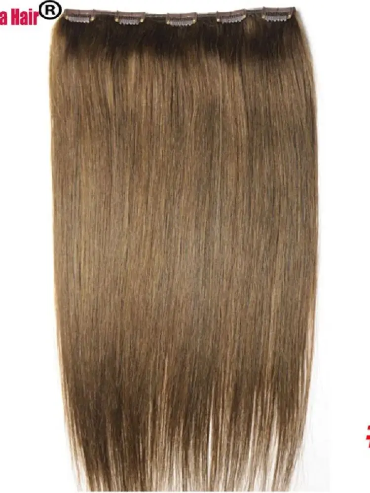 Chocala 100% Brazilian Human Remy Hair Extensions 20"-28" 180g One Piece Set With 5 Clips In 1pcs No-lace Straight