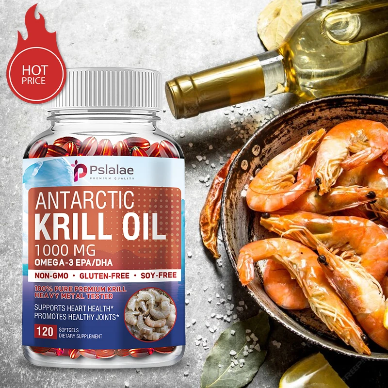 

Antarctic Krill Oil 1000 Mg - Contains OMEGA-3 EPA/DHA for Brain, Joint and Skin Health