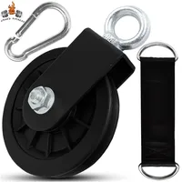 360 Degree Rotation Silent Nylon Gym Cable Pulley with Hanging Straps and Carabiner LAT Pulley System DIY Attachment Accessories 1