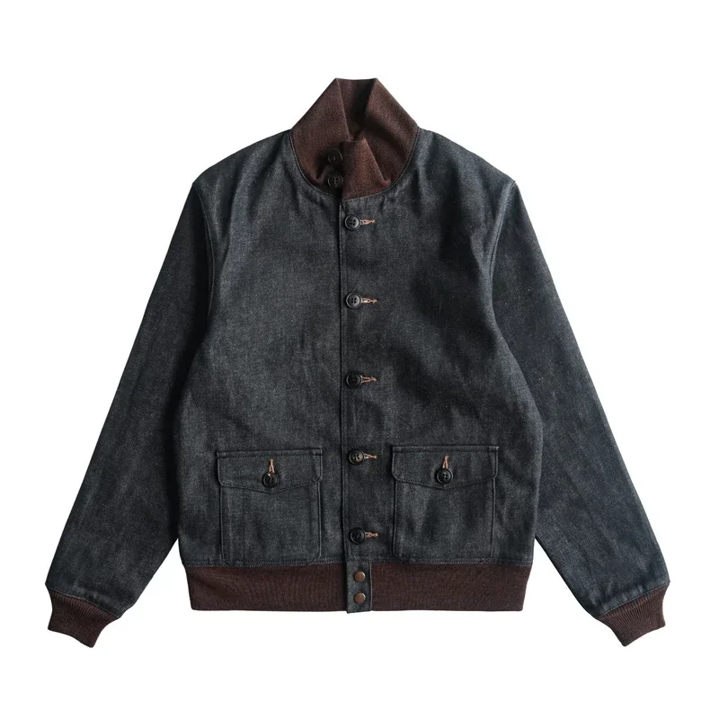 Sauce Zhan  Mans Jacket Short Lined Selvedge Denim Jacket Men A1 Flight Jacket Regular Fit 5
