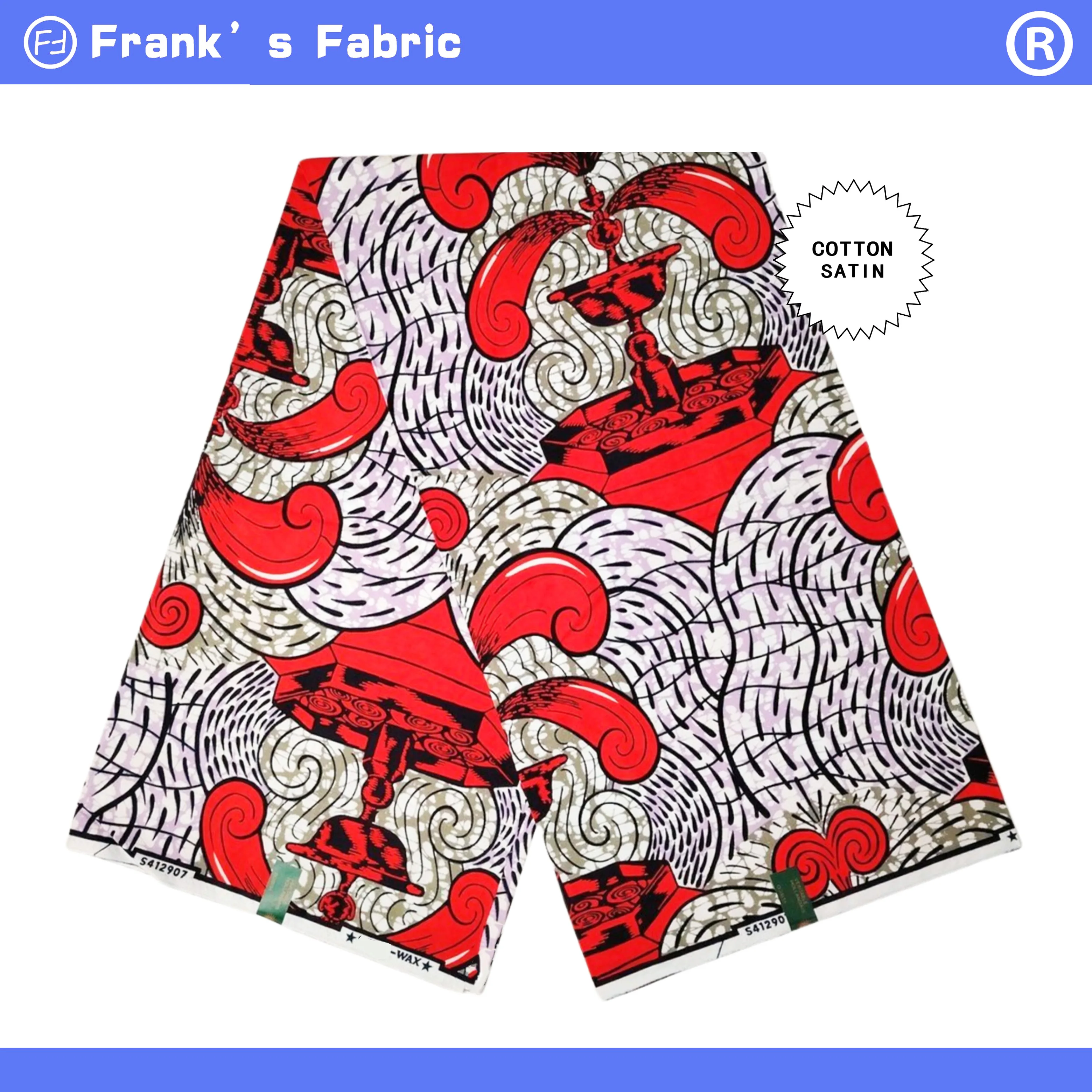 

100% сертифицированная хлопковая ткань с супер африканским восковым принтом для шитья, Голландская Оригинальная Ткань Анкара голландский батик 6 ярдов VLS0712.004