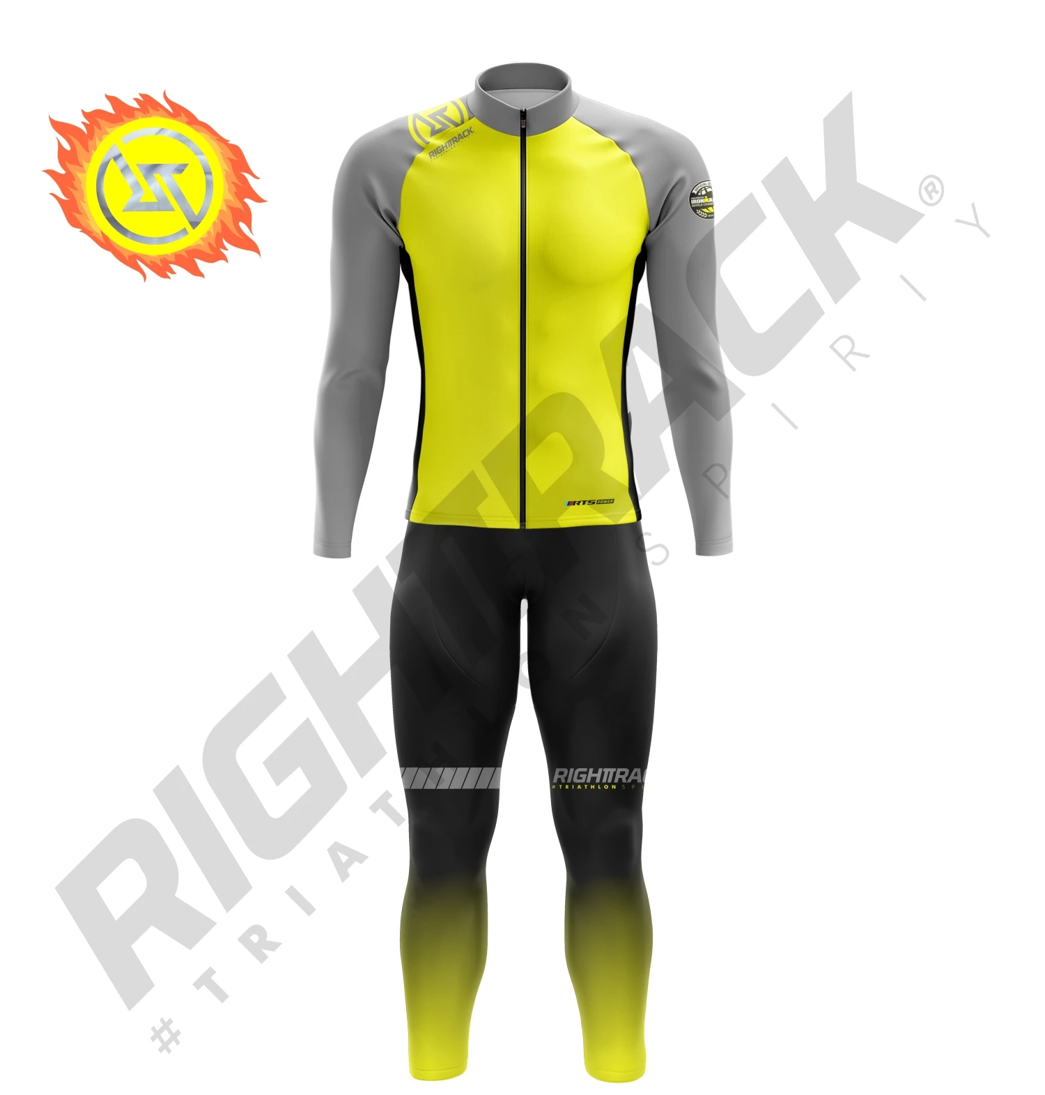 New RIGHTTRACK Winter Trisuit Thermal Fleece Long Sleeve Skinsuit Skiing Cycling Running Skating Triathlon Sports Apparel 5