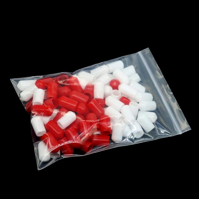 50pcs RCA 로터스 시트 더스트 캡 항산화 고무 슬리브 신호 플러그 커버 소켓 오디오 케이블 플러그 보호 커버