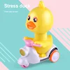Cartoon Bicycle Clockwork Duck Toy Inertia Friction Car Press to Slide Pull Back Baby Toy Car Moveable Wind Up Toy for Kids Toys 3