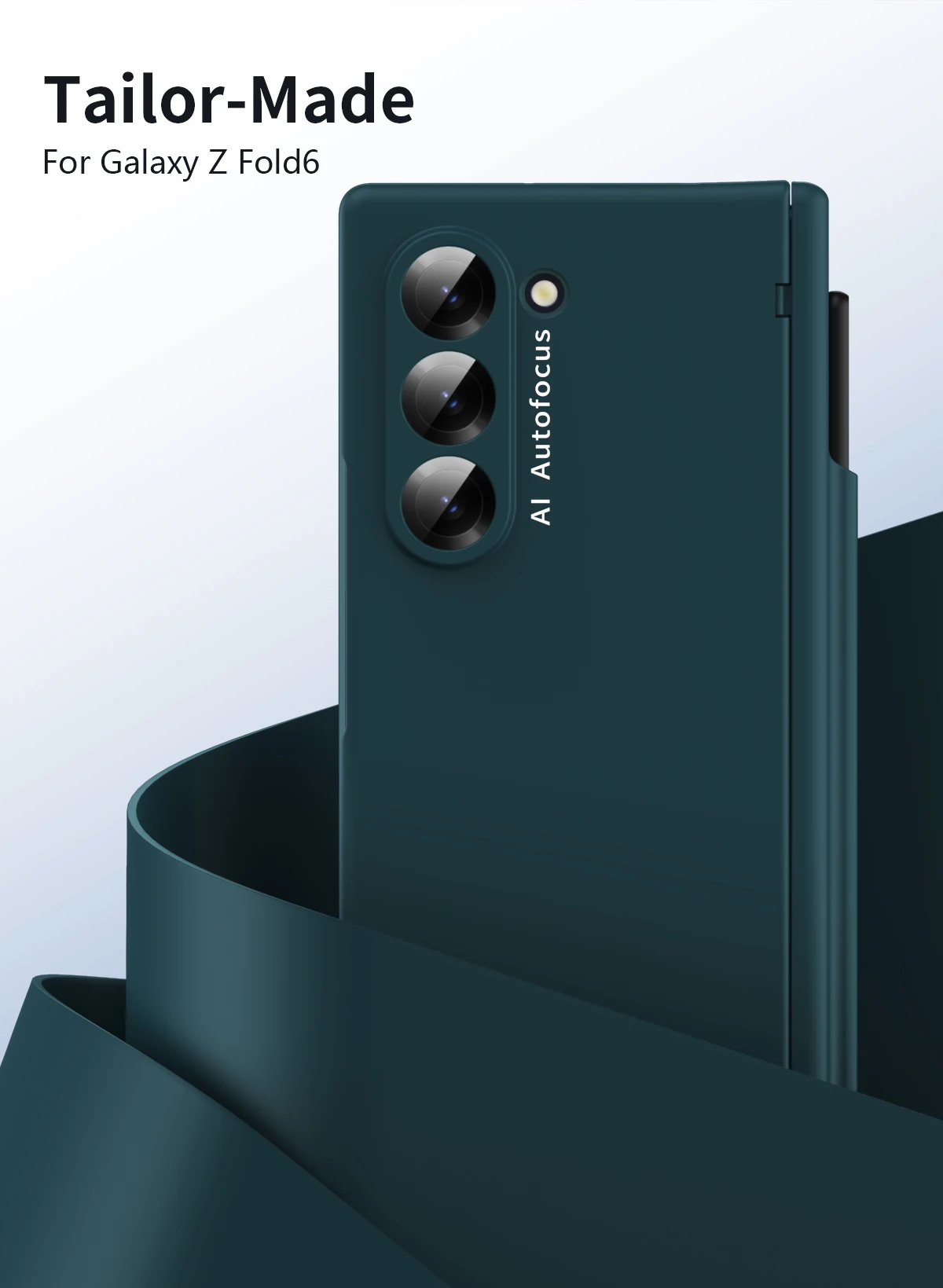 Macaron-stil frostat hårt PC-skal för Samsung Galaxy Z Fold 6 5 4 3 2 med glasskärmskydd med pekpenna_voghion.com