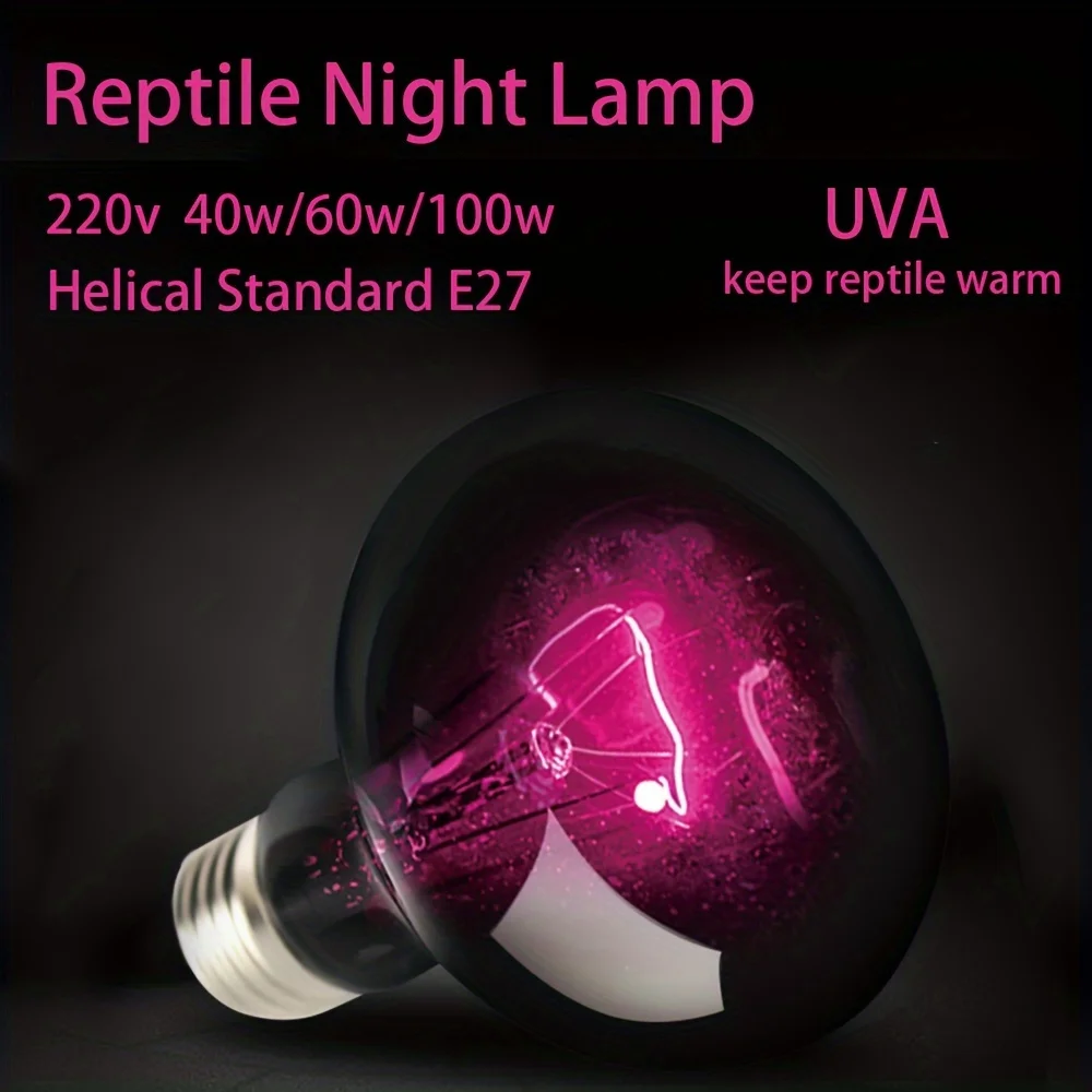1 Reptile Night Light with UVA, a Non-stinging Heat Lamp That Warms the Habitats of Bearded Dragons, Turtles, Snakes and More!
