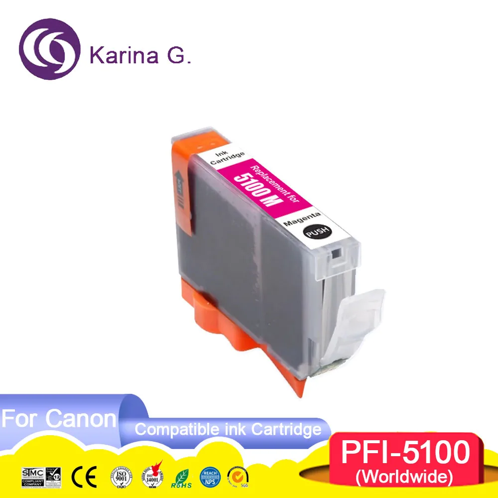PFI 5100 PFI5100 PFI-5100 Premium Color Compatible Inkjet Ink Cartridge for ima