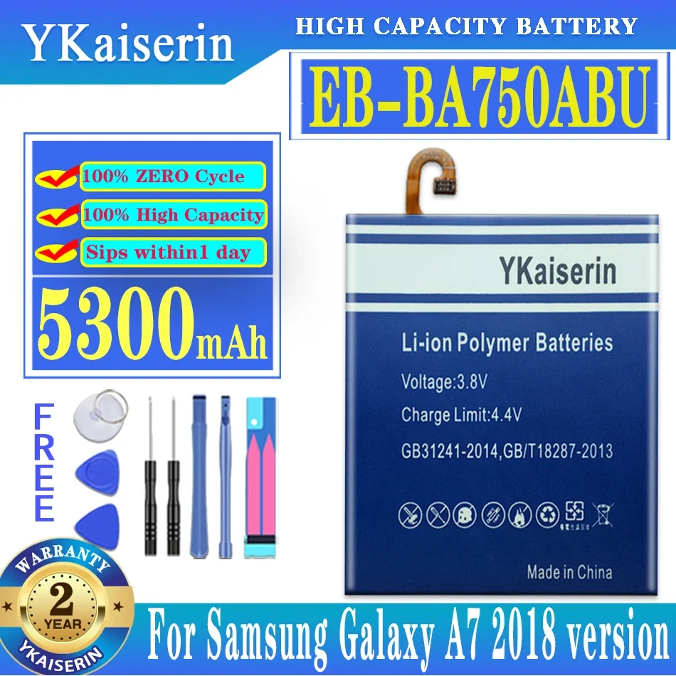 

EB-BA750ABU 5300mAh Battery For SAMSUNG Galaxy A7 2018 Version A730x A750 SM-A730x A10 SM-A750F Phone Battery Batterij + NO