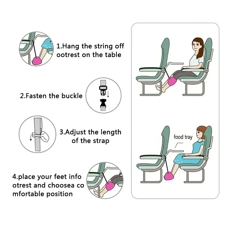 Airplane Footrest Hammock Flight Car Travel Seat Foot Rest Pad Adjustable Train Portable Sleeping Pillows Accessories airplane footrest,foot hammocks