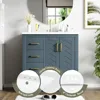 Herringbone Single Sink Bathroom Vanity, 30" Modern Bathroom Vanity Storage Cabinet with 3 Drawers and 2 Doors, Solid Wood Frame 6