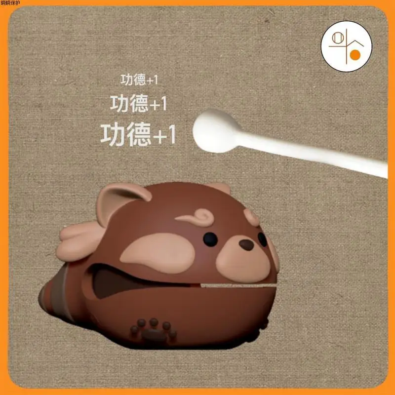 

1Pc Decompression Resin Woodfish Creative Little Panda Shaped Decoration Mini Portable Gift Percussion Musical Instrument Toy