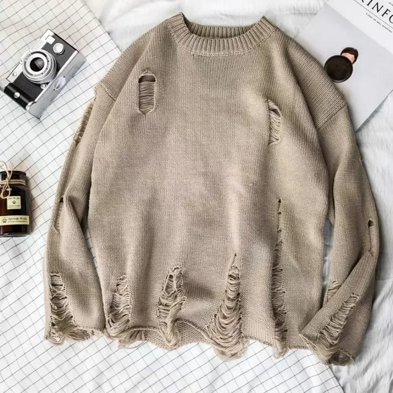 

High Street Sweater Loose Autumn/Winter Tears Couple Sweater Versatile Knitwear