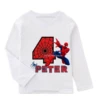 New Spring Autumn MARVEL Spiderman Birthday Boy Long Sleeve T-Shirt 3 4 5 6 7 8 9 Spiderman Customized Name Birthday Kid Clothes 1