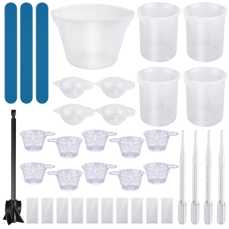 Silicone Measuring Cups For Epoxy Resin,Resin Supplies With 250&100Ml  Silicone Cups For Resin,Molds,Jewelry Making