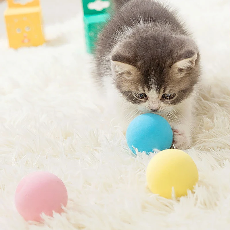 Cat Training Interactive Playing Ball Squeaky Supplies