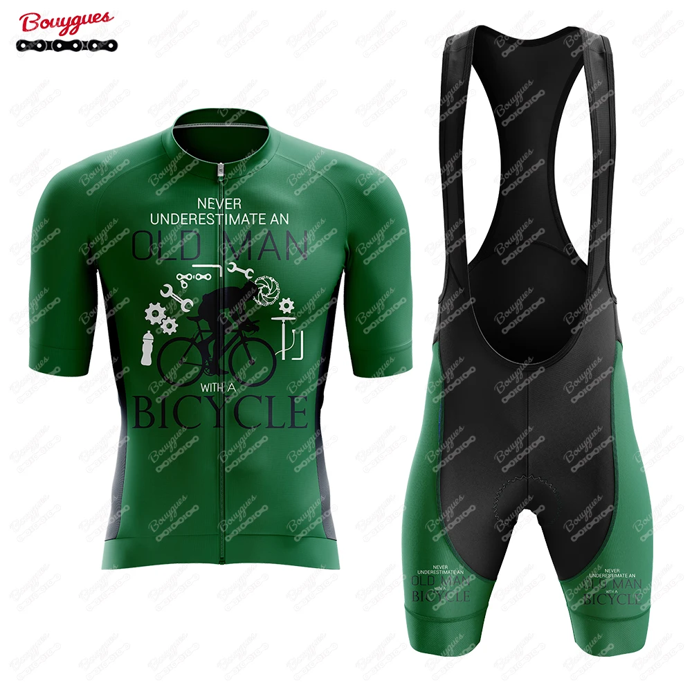 OLD MAN Cycling Jersey Set Mountain Bike Uniforms Summer Cycling Wear Bicycle Clothing Men Clothing MTB Bike Shirts