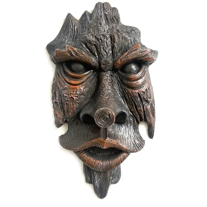 

Garden Ornaments Greenman Tree Sculpture Simulation Face Decoration Resin Artifact Pendant Horticultural Hanging Decoration