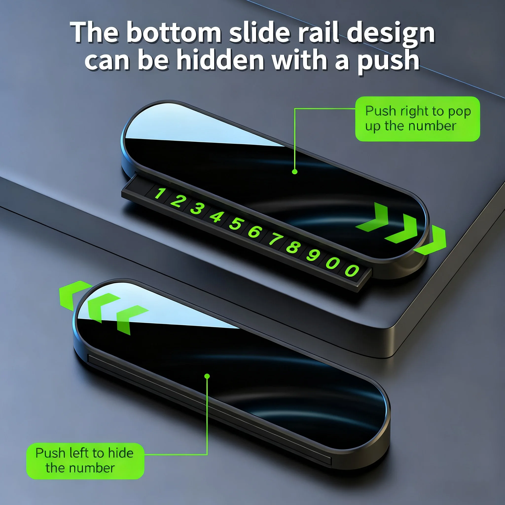 Temporary Car Parking Card with Fluorescent Magnetic Holder