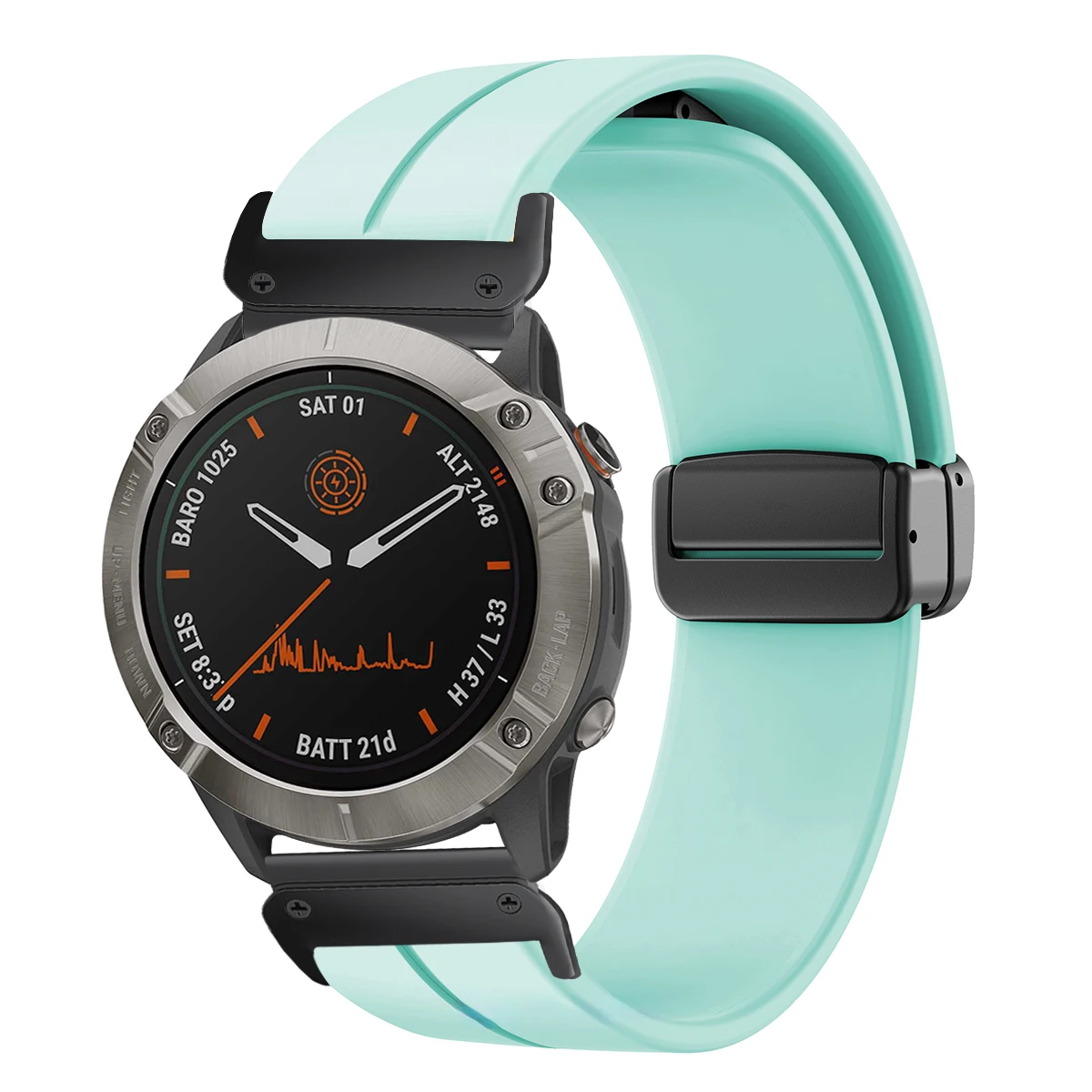 Magnetic Silicone Strap, Quick Fit No Gaps Sports Band, 22mm/26mm