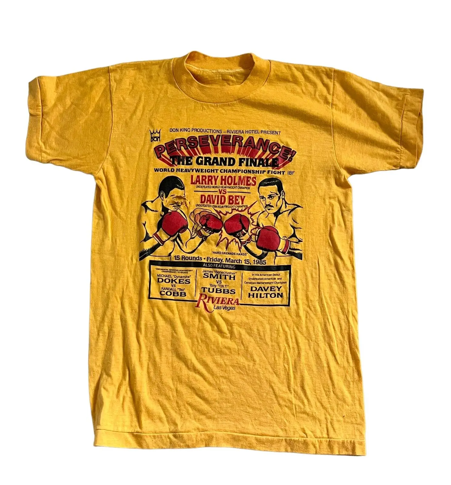 Vintage 80s WBC Boxing TShirt Larry Holmes Vs David Bey 1985