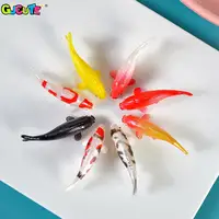 Doll House Miniature Carp Model Toy Simulation Koi Goldfish Fish Tank Fishing Net Rod Decor Doll Accessories Kids Play House Toy 2