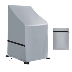 Waterproof Garden Stacking Chair Cover - Durable 210D Oxford Fabric for Outdoor Use (Upgraded Grey)
