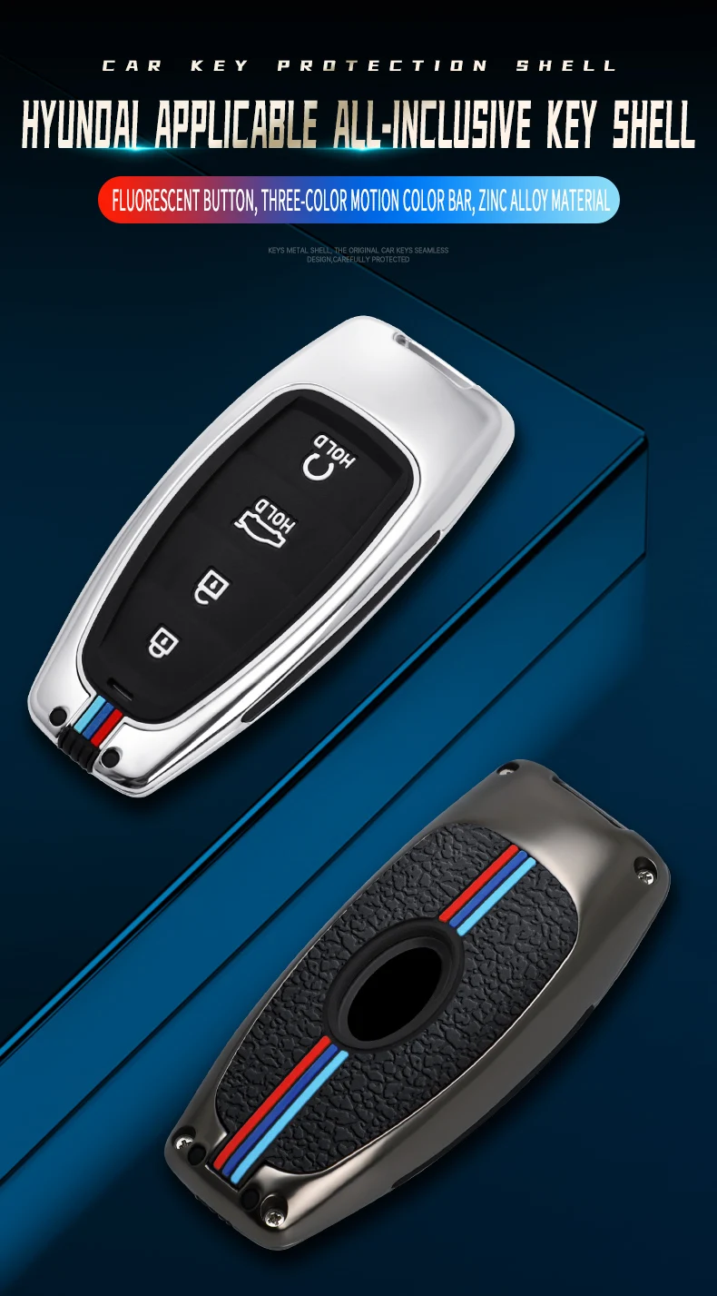 Nuova custodia per chiave a distanza per Auto per Hyundai Santa Fe Tucson 2022 NEXO NX4 Atos Prime Solaris 2021 4 5 pulsanti accessori Auto - Sd132391f9f1d4081886019da2ab4d834T