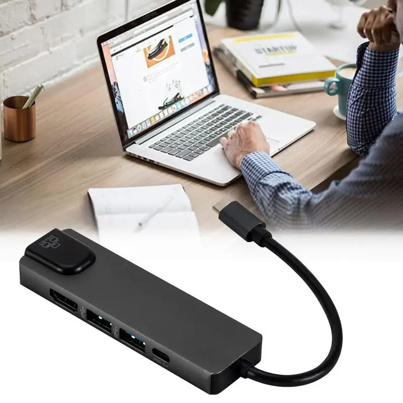 

Адаптер USB C Hub, простой в использовании, многопортовый адаптер, док-станция, многофункциональная плата расширения с 5 портами, док-станция