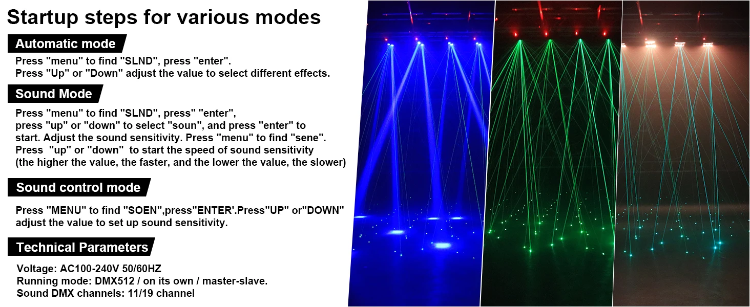 U'King 2PCS Mini LED Spinne Licht 8x10W RGBW Strahl Moving Head Licht DMX512 Bühnen Beleuchtung wirkung Für DJ Disco Party Bar Hochzeit – Detail 3