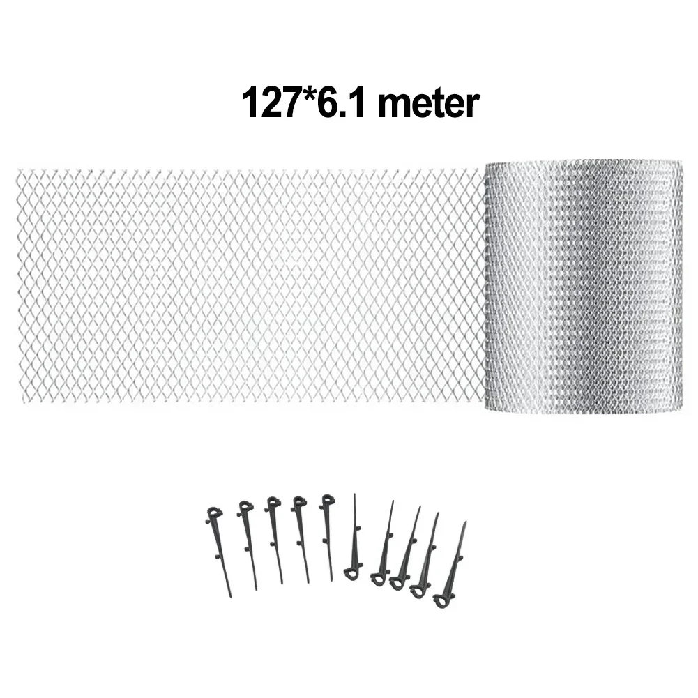 6.1m Mesh Aluminum Gutter Guard Covers Anti-Falling Net Screen Protection For DIY Cutting Leaf Rain Garden Eaves Net Shield