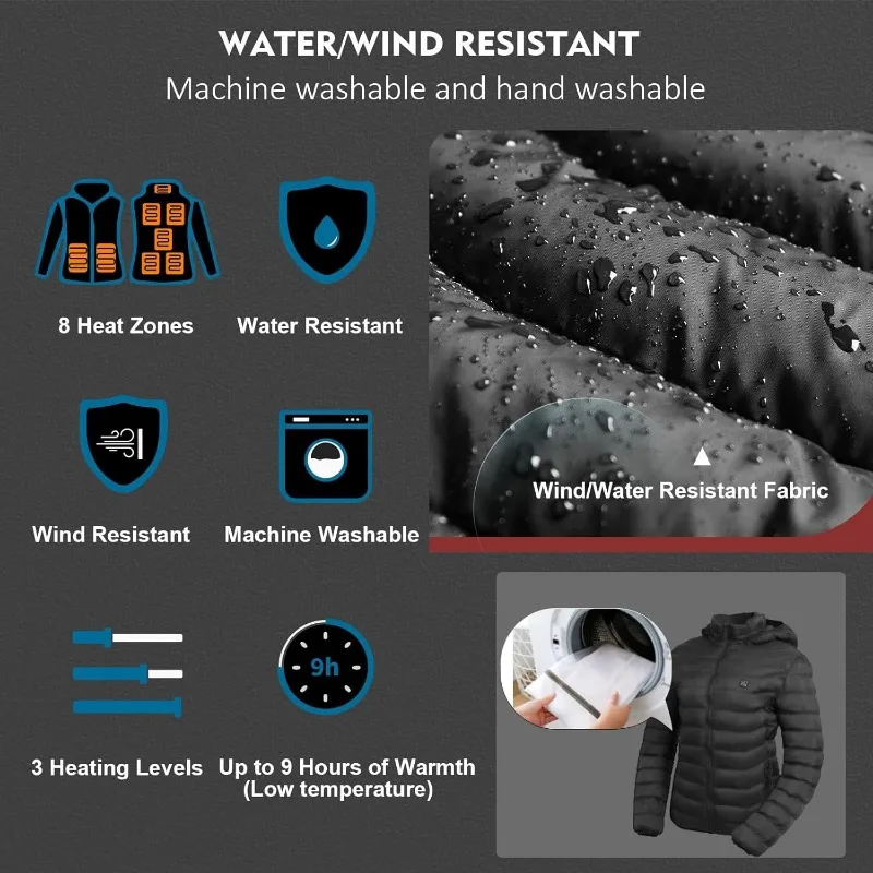 Heated Jacket Heated Vest USB 9 Zone Heated Sleeveless Jacket Outdoor Warming Constant Temperature Heating Vest For Men And Women M-4XL