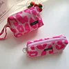 Retro Canvas Women's Cosmetic Bag Simple Plaid Girls Pencil Case Leopard Print Ladies Lipstick Storage Bag Small Wallet Handbags 1