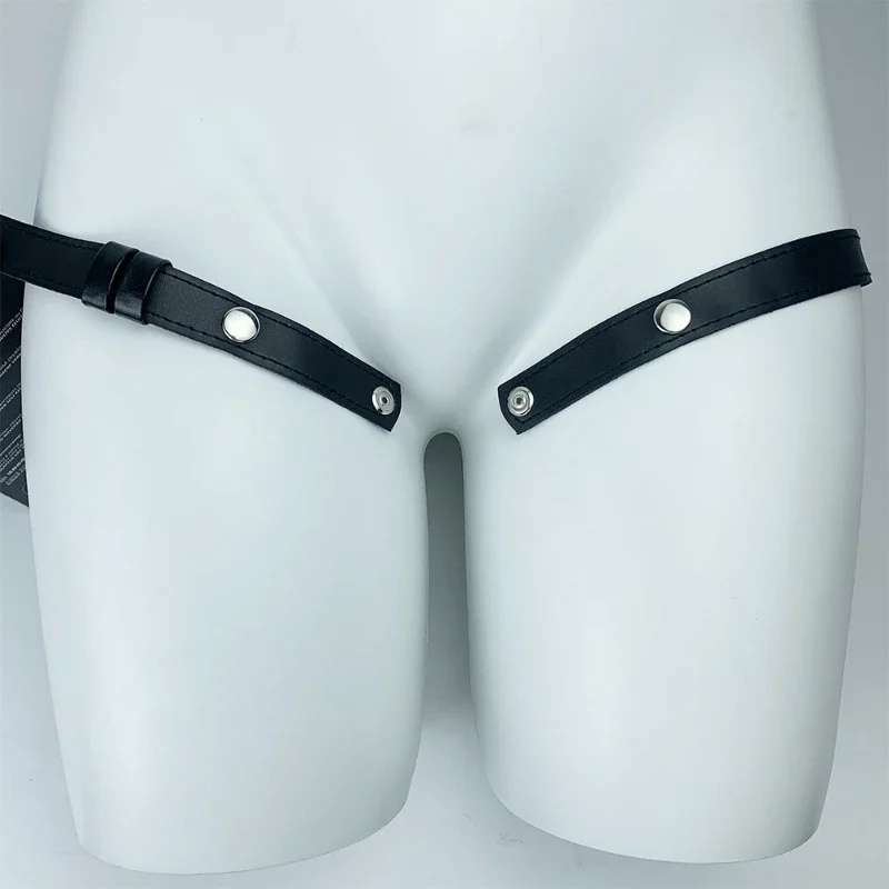 PU Leather Adjustable Chastity Auxiliary Strap Male Chastity Cage Anti-Removal Device Cage Accessories Adult Sex Toys