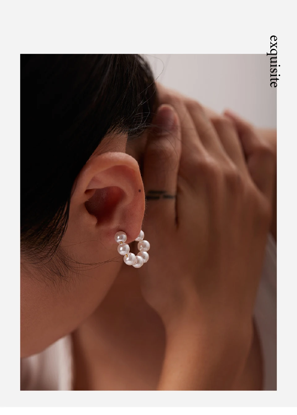 Cc Shape Mini Pearl Circle Hoop Earrings For Women Simple Statement  Stainless Steel Earring Orecchini Da Donna - Hoop Earrings - AliExpress