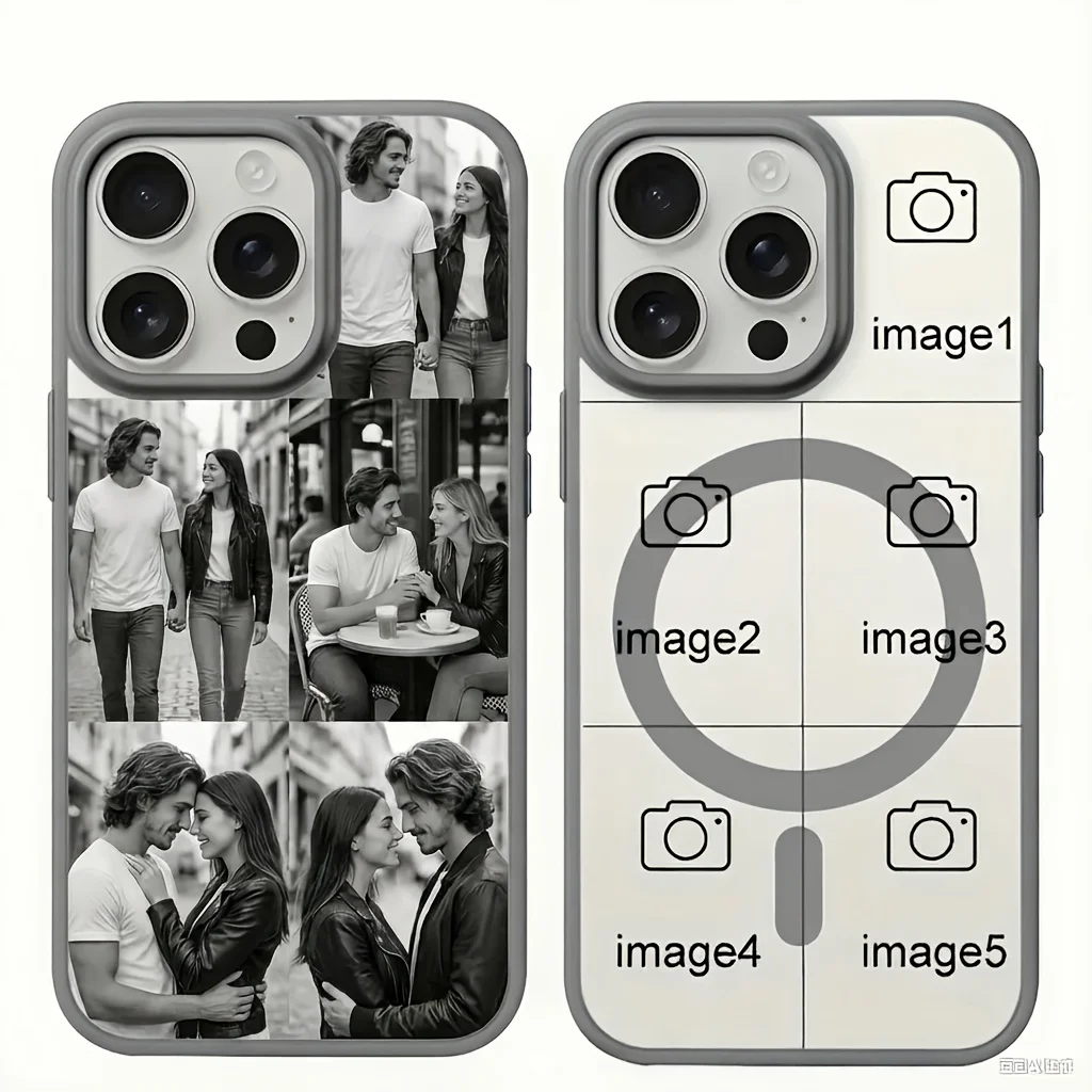 Personalized Magnetic Photo Phone Case - Custom Couples Design