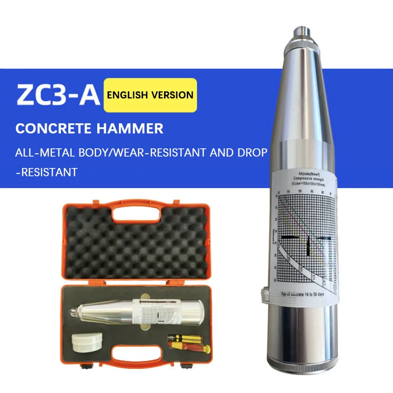 

ZC3-A Portable Concrete Rebound Meter Compressive Strength Detector Mortar Digital Display Electronic Concrete Rebound Meter