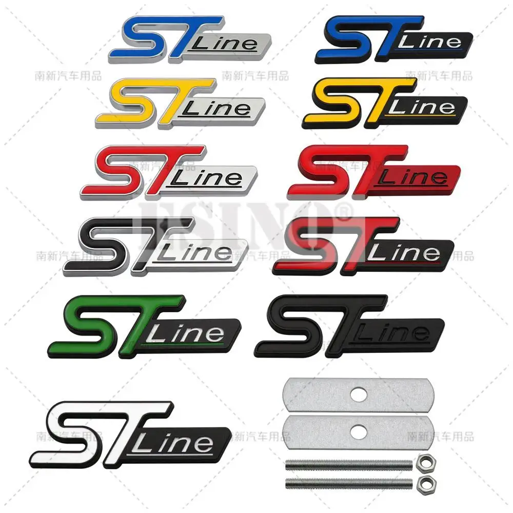 

3D ST Line Car Front Grill Metal Badge Emblem For Car Body Accessories Car Styling Badge Decal for Ford Focus Fiesta Edge