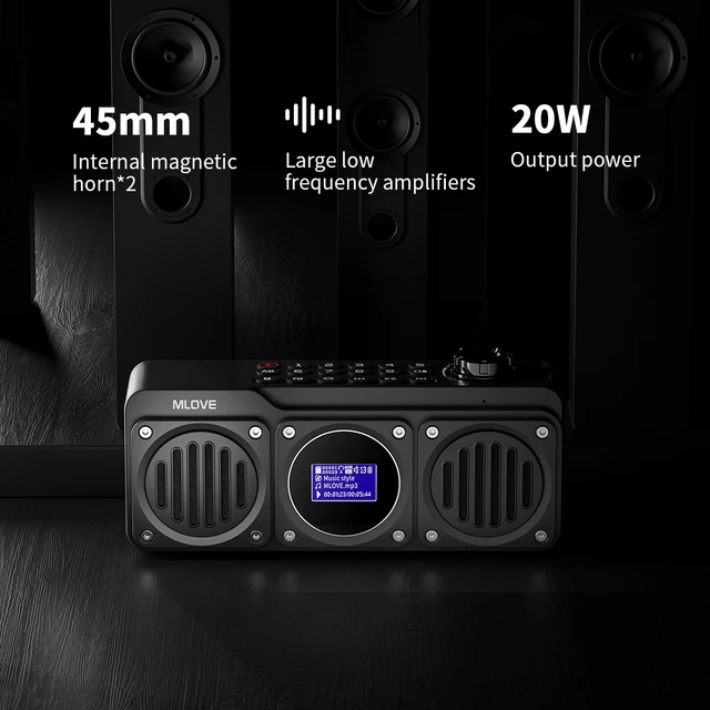 Enceinte Bluetooth avec radio FM, lecteur de carte microSD & port