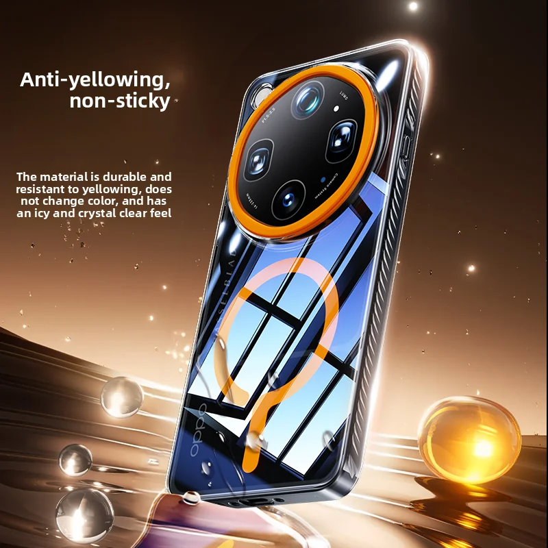 Enhanced Transparent Magnetic Wireless Charging Protective Back Cover Case