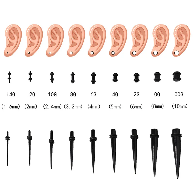 Piercing Jewelry 50pcs Acrylic Spike Ear Gauges Set Cone-shaped Ear Stretchers for Cartilage Piercing Punk Goth Body Jewelry
