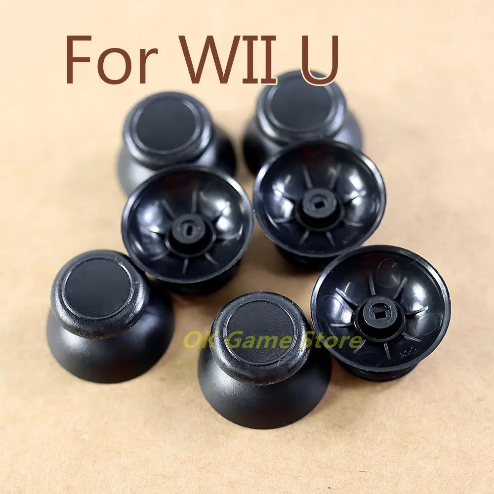 50 Pz/Lotto Sostituzione 3D Analog Thumbstick Joystick Caps Nero Piccolo Foro Fungo Cap Per Wii U Wiiu Controller