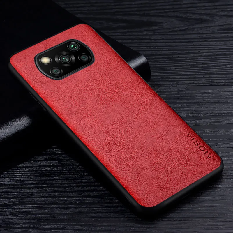 Premium Retro Litchi Leather Back Cover - Business Style Phone Case