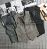 New V Neck Pinstripe Men's Vest Slime Fit Single Breasted Business Casual Men's Waistcoat For  Groomemsen Wedding 2