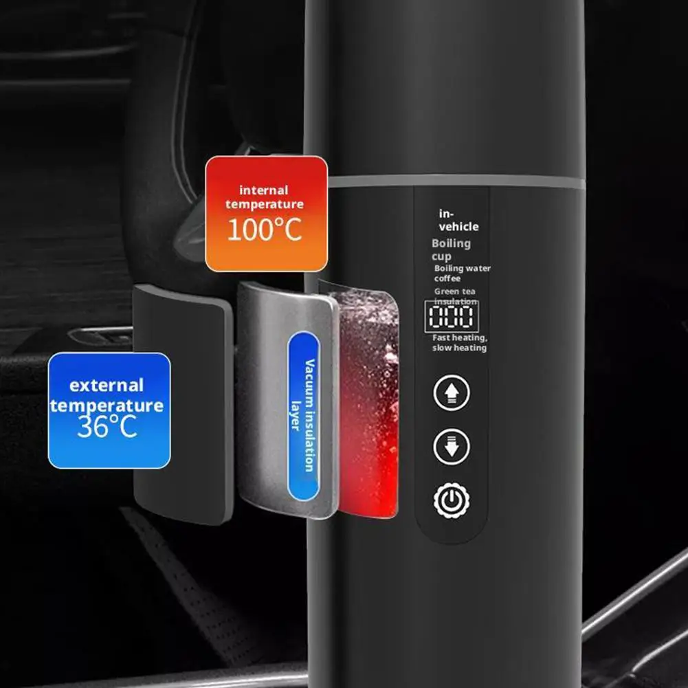 Stainless Steel Car Electric Kettle with Smart Temperature Control