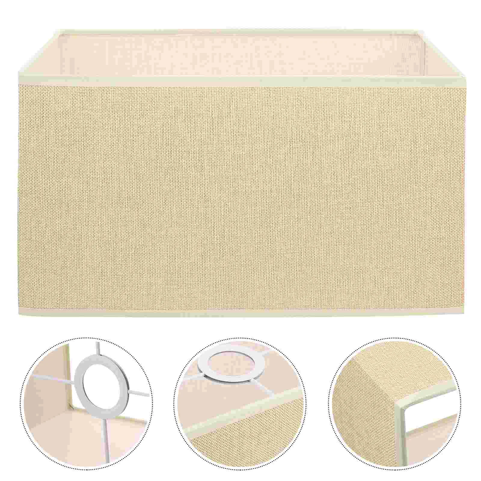

Osaladi Simple Cloth Lampshade E27 Modern Light Cover Rectangular Linen Fabric Table Lamp Shade Hanging Light Protector
