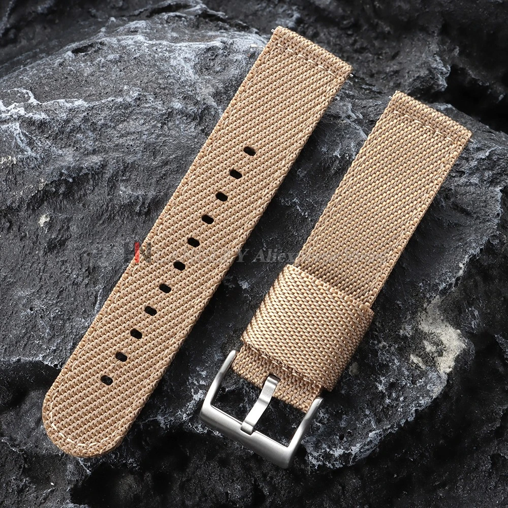Military Sport Quick Release Nylon Strap with Woven Canvas Fabric, 20mm/22mm - Men's Watchband Bracelet