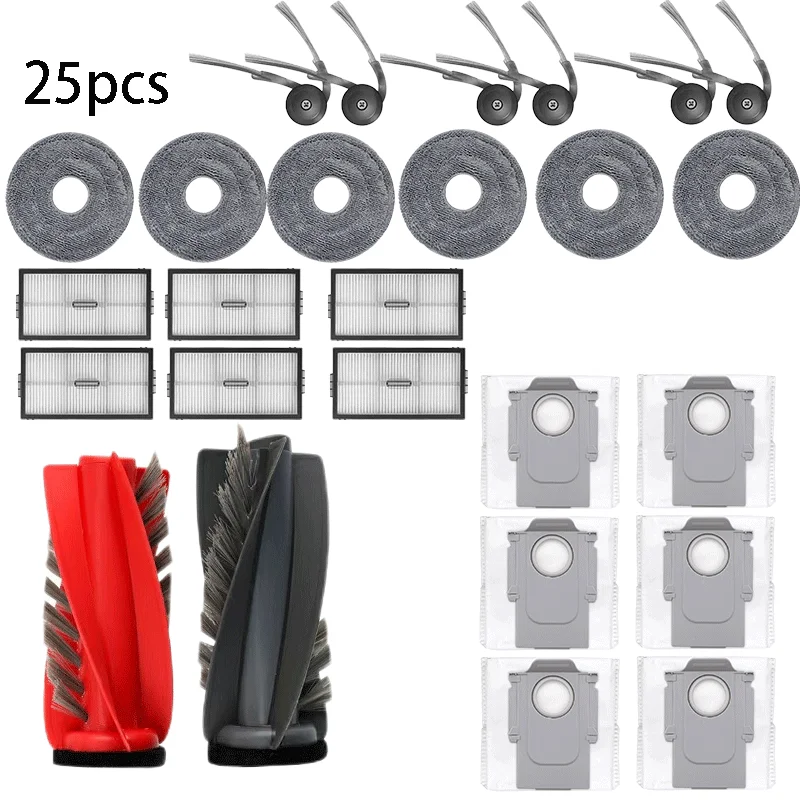 Roborock Vacuum Robot Essential Accessories Kit – Main Roller, Side Brush, Filter, Mop Cloth & Dust Bag